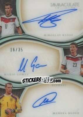 Cromo Miroslav Klose / Mario Gomez / Manuel Neuer - Immaculate Soccer 2020
 n. T-KGN - Panini