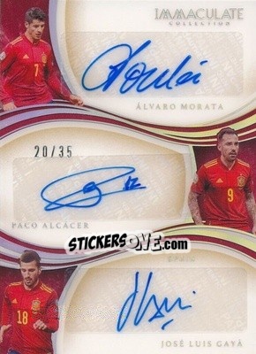 Figurina Alvaro Morata / Paco Alcacer / Jose Luis Gaya - Immaculate Soccer 2020
 n. T-MAG - Panini