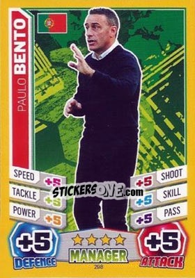 Sticker Paulo Bento - Match Attax World Stars 2014 n. 298 - Topps