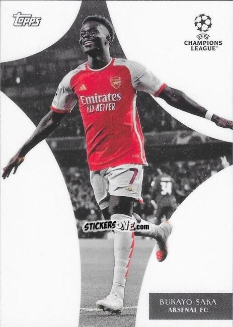 Figurina Bukayo Saka - Simplicidad UEFA Club Competitions 2023-2024 n. DY7 - Topps