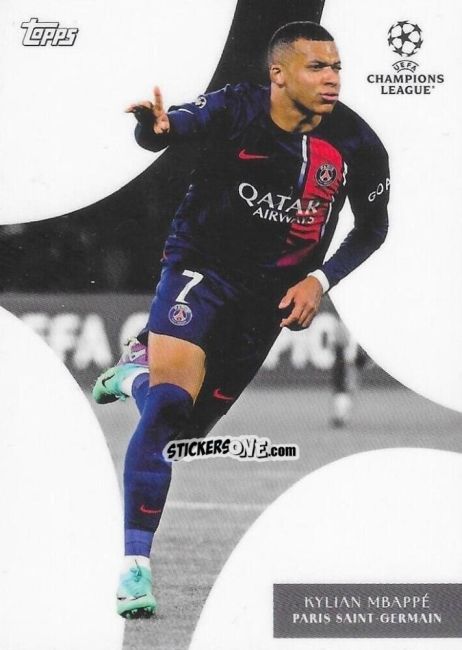 Sticker Kylian Mbappé - Simplicidad UEFA Club Competitions 2023-2024 n. DY9 - Topps