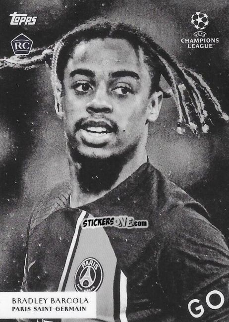 Sticker Bradley Barcola - Simplicidad UEFA Club Competitions 2023-2024 n. PO10 - Topps