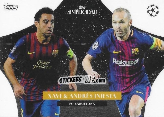 Cromo Xavi / Andrés Iniesta - Simplicidad UEFA Club Competitions 2023-2024 n. DC1 - Topps