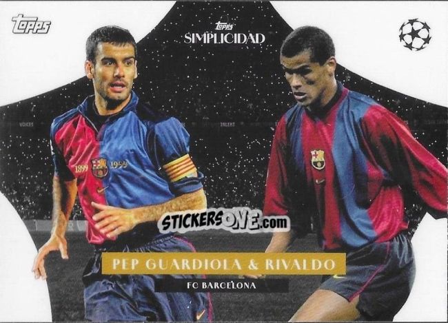 Figurina Pep Guardiola / Rivaldo - Simplicidad UEFA Club Competitions 2023-2024 n. DC2 - Topps