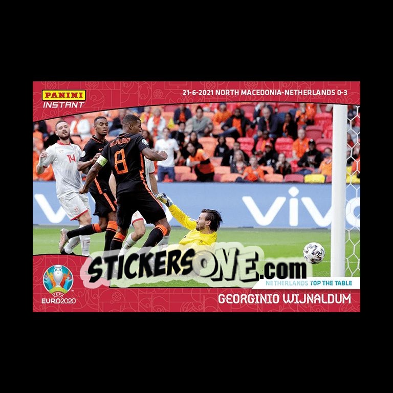 Sticker Georginio Wijnaldum - INSTANT UEFA EURO 2020 Adrenalyn XL
 n. 29 - Panini
