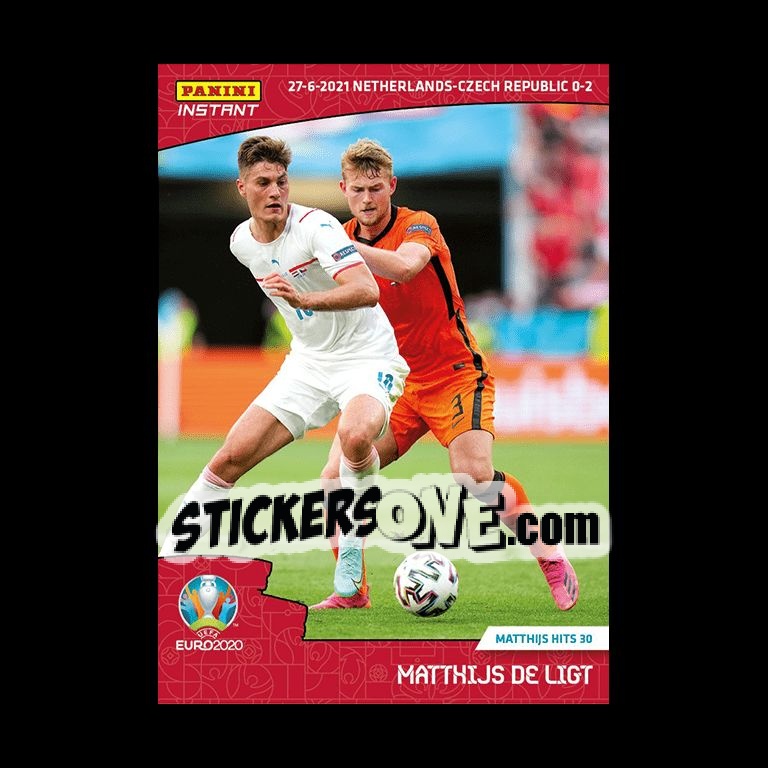 Sticker Matthijs de Ligt - INSTANT UEFA EURO 2020 Adrenalyn XL
 n. 44 - Panini