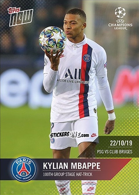 Sticker Kylian Mbappe - Now Uefa Champions League 2019-2020 n. 18 - Topps