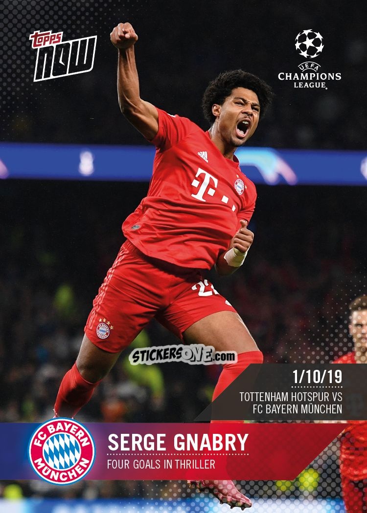 Figurina Serge Gnabry - Now Uefa Champions League 2019-2020 n. 13 - Topps