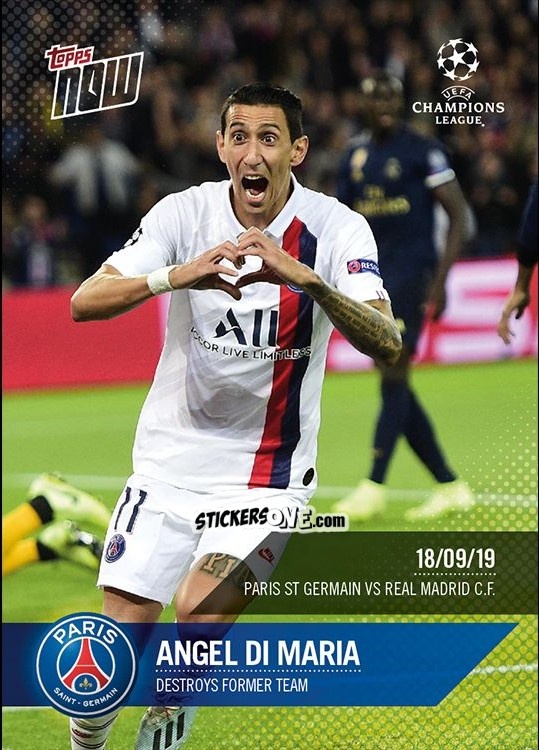 Figurina Angel Di Maria - Now Uefa Champions League 2019-2020 n. 12 - Topps