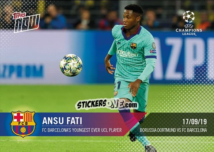 Sticker Ansu Fati - Now Uefa Champions League 2019-2020 n. 10 - Topps