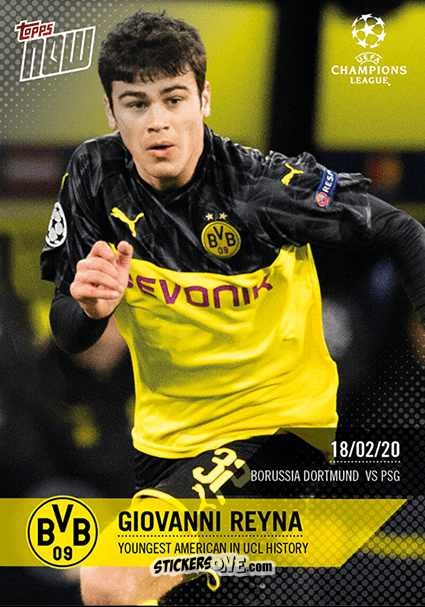 Cromo Giovanni Reyna - Now Uefa Champions League 2019-2020 n. 35 - Topps