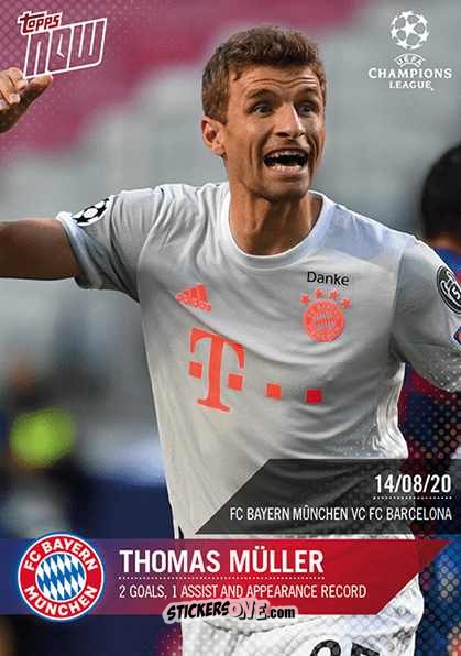 Cromo Thomas Müller - Now Uefa Champions League 2019-2020 n. 70 - Topps