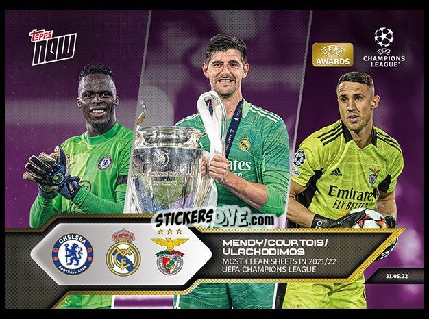 Sticker Mendy / Courtois / Vlachodimos - Now Uefa Champions League 2022-2023 - Second Part n. 172p - Topps