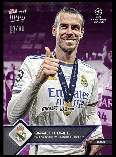 Cromo Gareth Bale - Now Uefa Champions League 2022-2023 - Second Part n. 165p - Topps