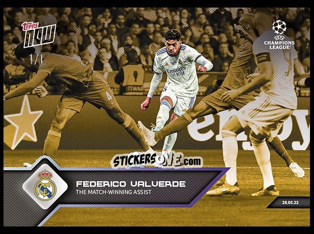 Sticker Federico Valverde - Now Uefa Champions League 2022-2023 - Second Part n. 164g - Topps