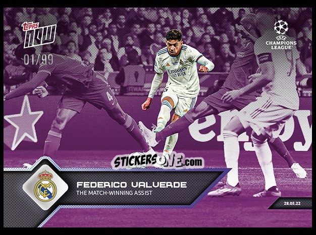 Sticker Federico Valverde - Now Uefa Champions League 2022-2023 - Second Part n. 164p - Topps