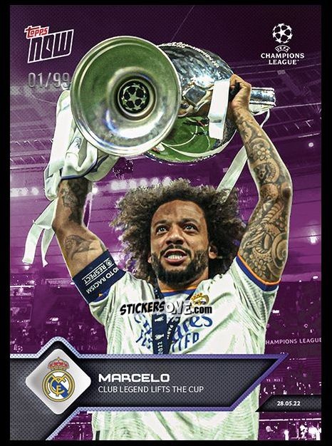 Figurina Marcelo - Now Uefa Champions League 2022-2023 - Second Part n. 163p - Topps