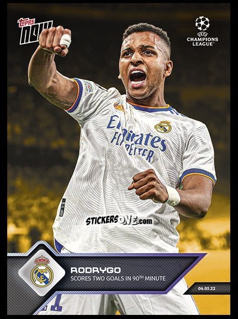 Figurina Rodrygo - Now Uefa Champions League 2022-2023 - Second Part n. 154g - Topps