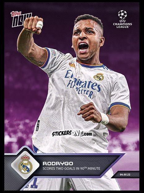 Figurina Rodrygo - Now Uefa Champions League 2022-2023 - Second Part n. 154p - Topps