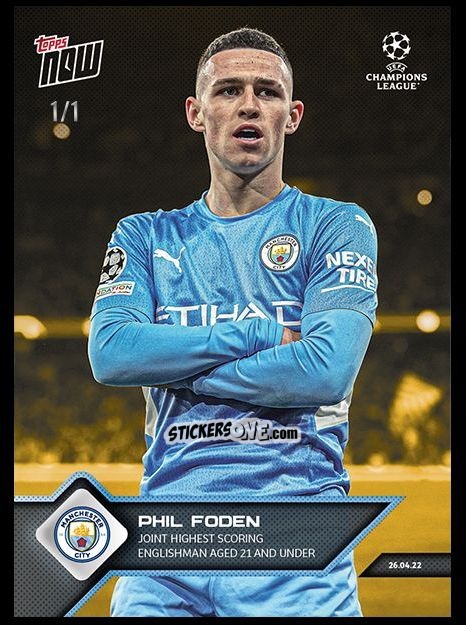 Cromo Phil Foden - Now Uefa Champions League 2022-2023 - Second Part n. 147g - Topps