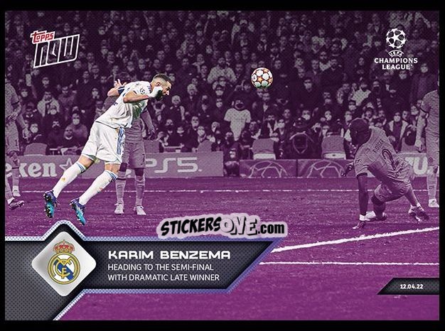 Figurina Karim Benzema - Now Uefa Champions League 2022-2023 - Second Part n. 137p - Topps