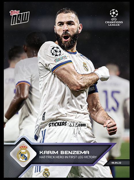 Figurina Karim Benzema - Now Uefa Champions League 2022-2023 - Second Part n. 133 - Topps