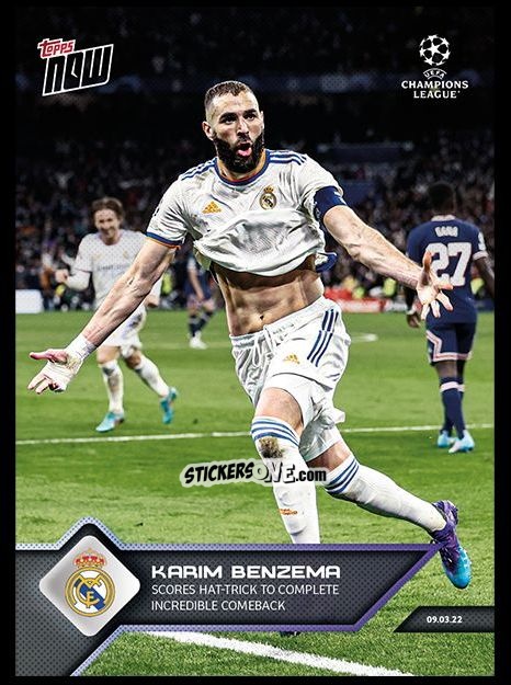 Figurina Karim Benzema - Now Uefa Champions League 2022-2023 - Second Part n. 122 - Topps