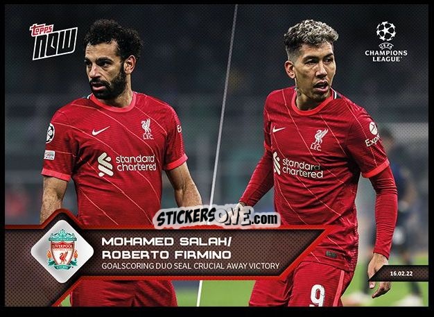 Figurina Mohamed Salah / Roberto Firmino - Now Uefa Champions League 2022-2023 - Second Part n. 113 - Topps