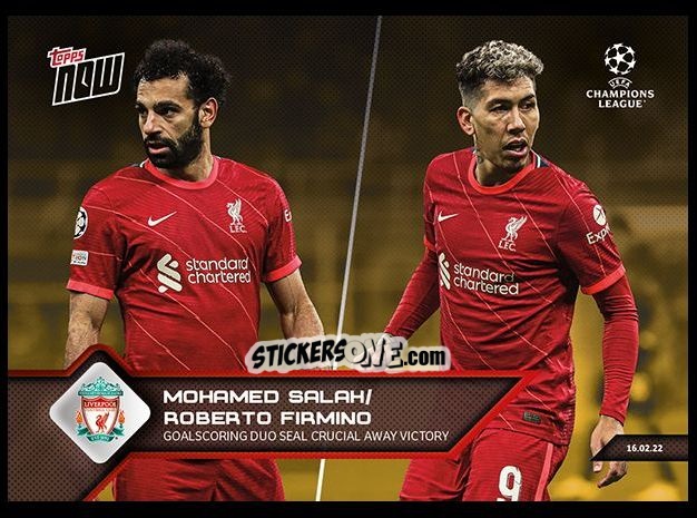 Figurina Mohamed Salah / Roberto Firmino - Now Uefa Champions League 2022-2023 - Second Part n. 113g - Topps