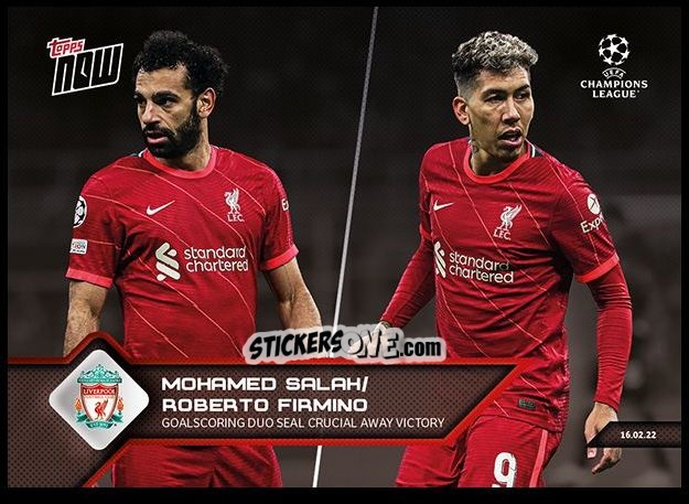 Figurina Mohamed Salah / Roberto Firmino - Now Uefa Champions League 2022-2023 - Second Part n. 113a - Topps