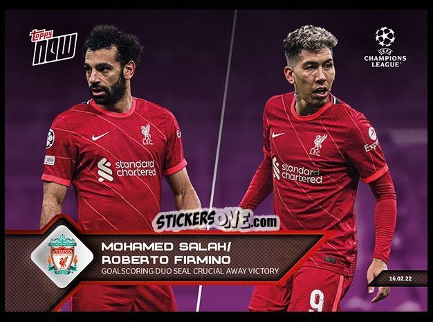 Figurina Mohamed Salah / Roberto Firmino - Now Uefa Champions League 2022-2023 - Second Part n. 113p - Topps