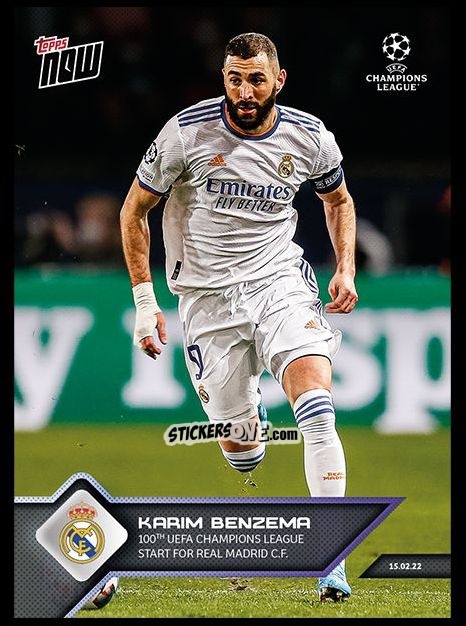 Figurina Karim Benzema - Now Uefa Champions League 2022-2023 - Second Part n. 109 - Topps