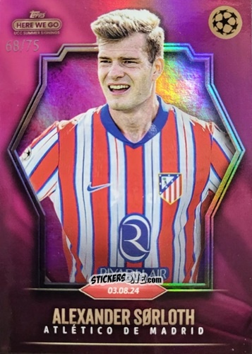 Figurina Alexander Sørloth - Here We Go UCC Summer Signings by Fabrizio Romano 2024-2025
 n. 3 - Topps