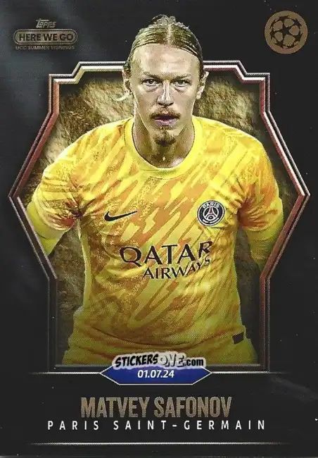 Sticker Matvey Safonov - Here We Go UCC Summer Signings by Fabrizio Romano 2024-2025
 n. 29 - Topps