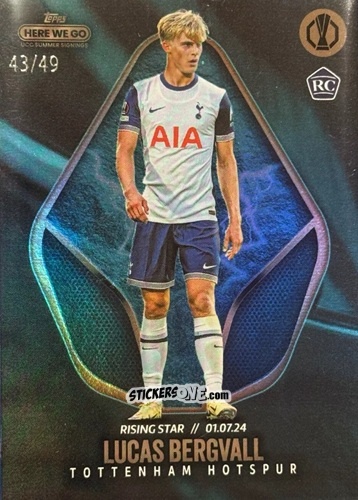 Figurina Lucas Bergvall - Here We Go UCC Summer Signings by Fabrizio Romano 2024-2025
 n. 54 - Topps