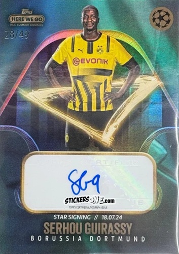 Sticker Serhou Guirassy - Here We Go UCC Summer Signings by Fabrizio Romano 2024-2025
 n. A30 - Topps