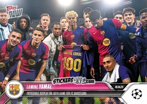 Figurina Lamine Yamal (100Th Game For Fc Barcelona) - Now Uefa Champions League 2024-2025 n. 149 - Topps