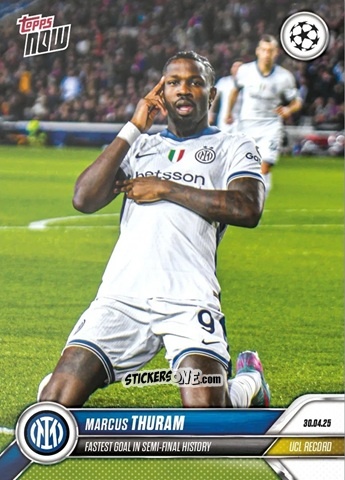Figurina Marcus Thuram (Fastes Goal In Semi-Final History) - Now Uefa Champions League 2024-2025 n. 150 - Topps