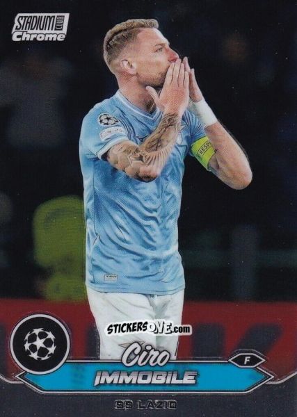 Figurina Ciro Immobile - Stadium Club Chrome UEFA Club Competitions 2023-2024
 n. 17 - Topps