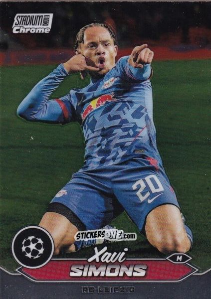 Figurina Xavi Simons - Stadium Club Chrome UEFA Club Competitions 2023-2024
 n. 20 - Topps