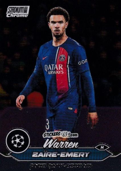 Figurina Warren Zaire-Emery - Stadium Club Chrome UEFA Club Competitions 2023-2024
 n. 33 - Topps