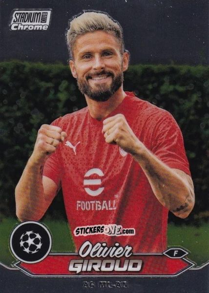 Figurina Olivier Giroud - Stadium Club Chrome UEFA Club Competitions 2023-2024
 n. 58 - Topps