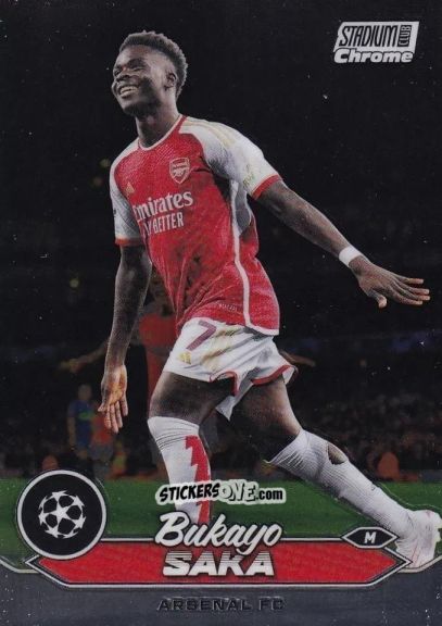 Figurina Bukayo Saka - Stadium Club Chrome UEFA Club Competitions 2023-2024
 n. 72 - Topps