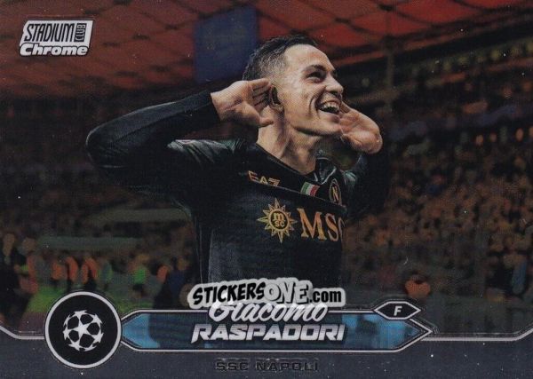 Sticker Giacomo Raspadori - Stadium Club Chrome UEFA Club Competitions 2023-2024
 n. 81 - Topps