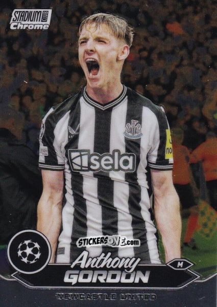 Sticker Anthony Gordon - Stadium Club Chrome UEFA Club Competitions 2023-2024
 n. 93 - Topps