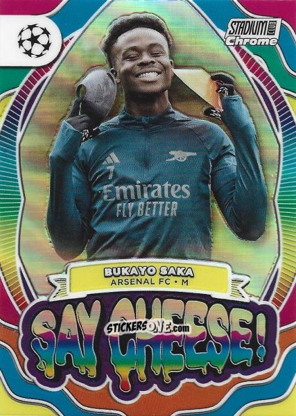 Figurina Bukayo Saka - Stadium Club Chrome UEFA Club Competitions 2023-2024
 n. SC-BS - Topps