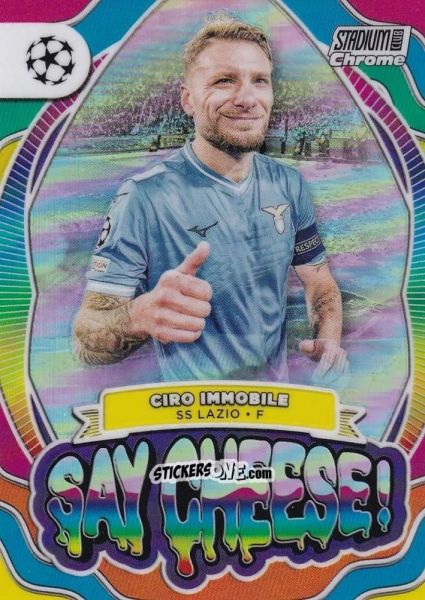 Figurina Ciro Immobile - Stadium Club Chrome UEFA Club Competitions 2023-2024
 n. SC-CI - Topps
