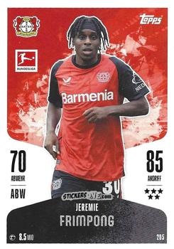 Cromo Jeremie Frimpong - German Fussball Bundesliga 2024-2025. Match Attax
 n. 205 - Topps