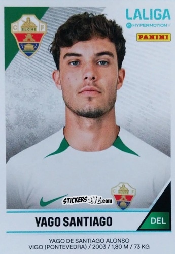 Sticker Yago Santiago - LaLiga Hypermotion 2024-2025
 n. 187 - Panini