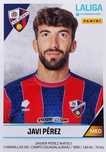 Sticker Javi Pérez - LaLiga Hypermotion 2024-2025
 n. 260 - Panini